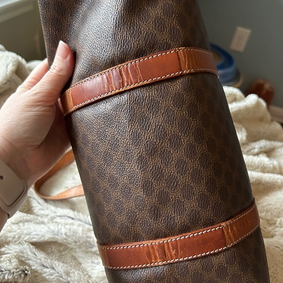 AUTHENTIC CELINE Vintage Macadam Canvas & Leather Tote - Picture 4 of 16